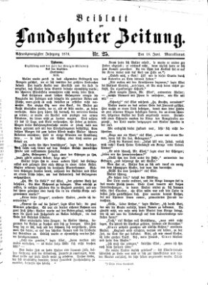 Landshuter Zeitung Sonntag 18. Juni 1876