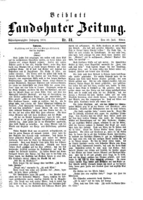 Landshuter Zeitung Sonntag 30. Juli 1876