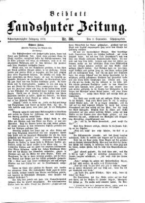 Landshuter Zeitung Sonntag 3. September 1876