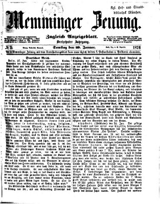Memminger Zeitung Samstag 29. Januar 1876