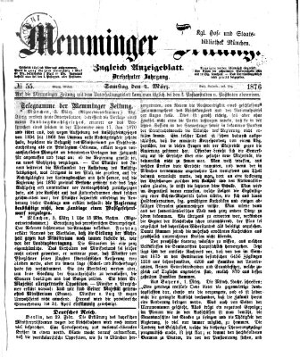 Memminger Zeitung Samstag 4. März 1876