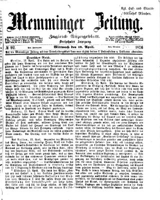 Memminger Zeitung Mittwoch 19. April 1876