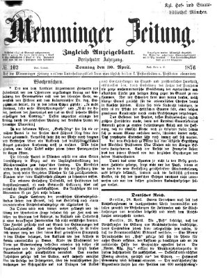 Memminger Zeitung Sonntag 30. April 1876