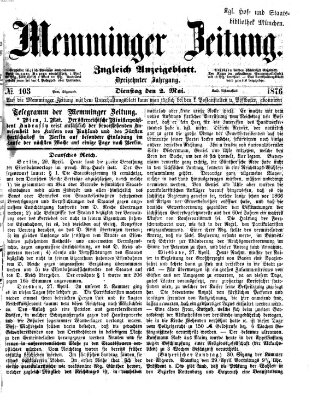 Memminger Zeitung Dienstag 2. Mai 1876