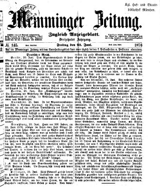 Memminger Zeitung Freitag 23. Juni 1876