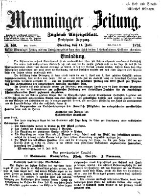 Memminger Zeitung Dienstag 11. Juli 1876