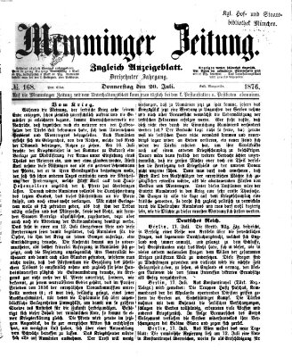 Memminger Zeitung Donnerstag 20. Juli 1876