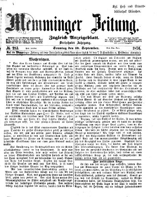 Memminger Zeitung Sonntag 10. September 1876