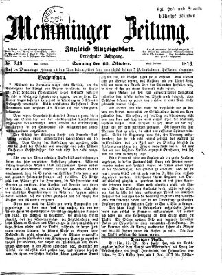 Memminger Zeitung Sonntag 22. Oktober 1876