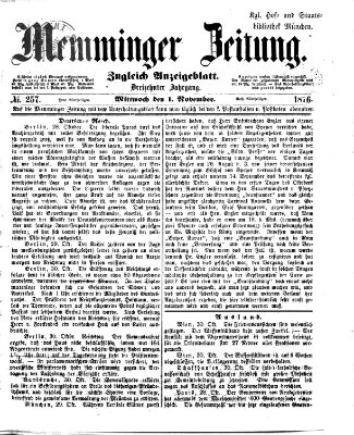 Memminger Zeitung Mittwoch 1. November 1876