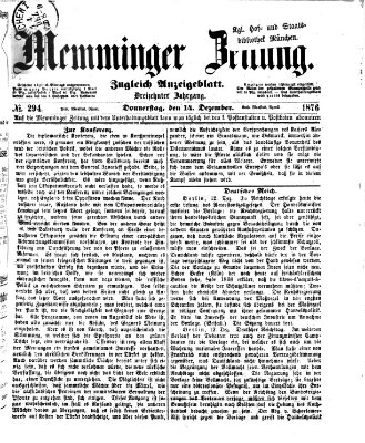Memminger Zeitung Donnerstag 14. Dezember 1876