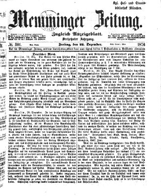 Memminger Zeitung Freitag 22. Dezember 1876