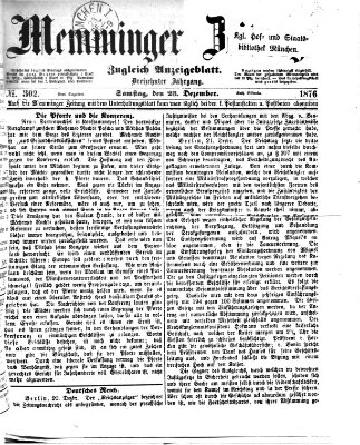Memminger Zeitung Samstag 23. Dezember 1876