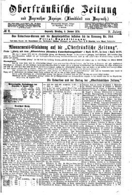 Oberfränkische Zeitung und Bayreuther Anzeiger (Bayreuther Anzeiger) Dienstag 4. Januar 1876