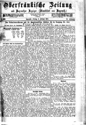 Oberfränkische Zeitung und Bayreuther Anzeiger (Bayreuther Anzeiger) Freitag 4. Februar 1876
