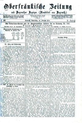 Oberfränkische Zeitung und Bayreuther Anzeiger (Bayreuther Anzeiger) Donnerstag 24. Februar 1876