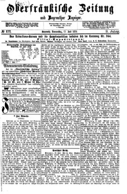 Oberfränkische Zeitung und Bayreuther Anzeiger (Bayreuther Anzeiger) Donnerstag 13. Juli 1876