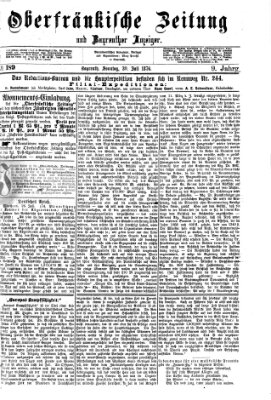 Oberfränkische Zeitung und Bayreuther Anzeiger (Bayreuther Anzeiger) Sonntag 30. Juli 1876