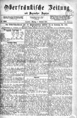 Oberfränkische Zeitung und Bayreuther Anzeiger (Bayreuther Anzeiger) Montag 2. Oktober 1876