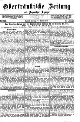 Oberfränkische Zeitung und Bayreuther Anzeiger (Bayreuther Anzeiger) Sonntag 15. Oktober 1876
