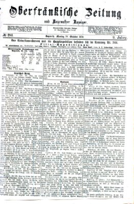 Oberfränkische Zeitung und Bayreuther Anzeiger (Bayreuther Anzeiger) Montag 30. Oktober 1876
