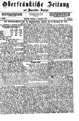 Oberfränkische Zeitung und Bayreuther Anzeiger (Bayreuther Anzeiger) Samstag 4. November 1876