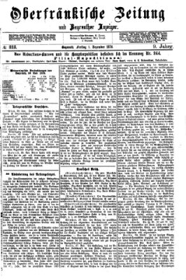 Oberfränkische Zeitung und Bayreuther Anzeiger (Bayreuther Anzeiger) Freitag 1. Dezember 1876