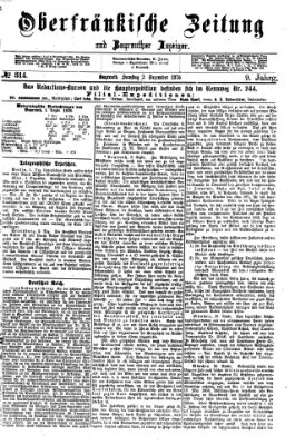 Oberfränkische Zeitung und Bayreuther Anzeiger (Bayreuther Anzeiger) Samstag 2. Dezember 1876