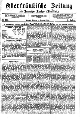 Oberfränkische Zeitung und Bayreuther Anzeiger (Bayreuther Anzeiger) Dienstag 12. Dezember 1876