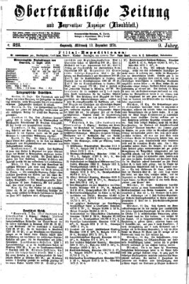 Oberfränkische Zeitung und Bayreuther Anzeiger (Bayreuther Anzeiger) Mittwoch 13. Dezember 1876
