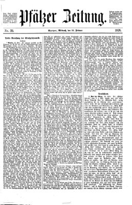 Pfälzer Zeitung Mittwoch 16. Februar 1876