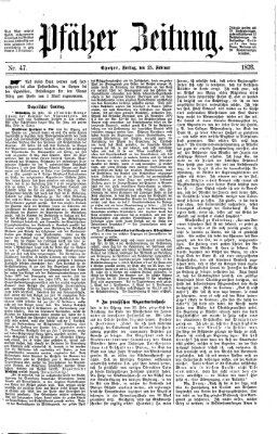 Pfälzer Zeitung Freitag 25. Februar 1876