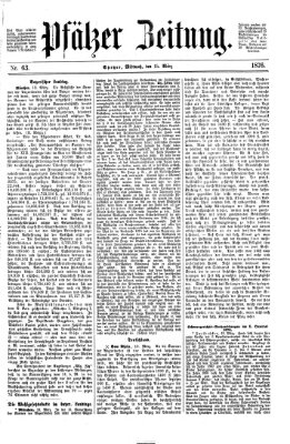 Pfälzer Zeitung Mittwoch 15. März 1876