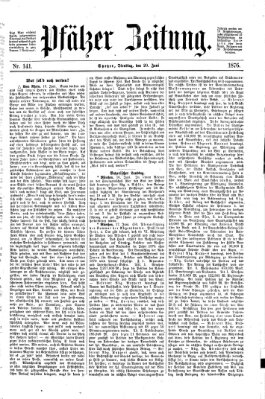 Pfälzer Zeitung Dienstag 20. Juni 1876