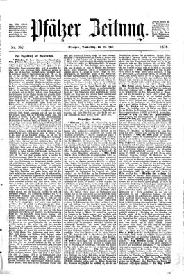 Pfälzer Zeitung Donnerstag 20. Juli 1876