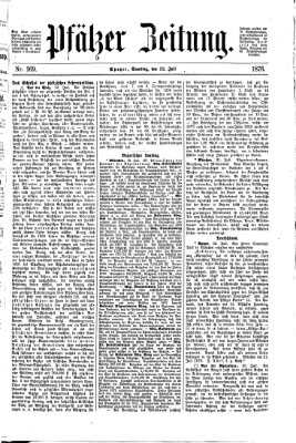 Pfälzer Zeitung Samstag 22. Juli 1876