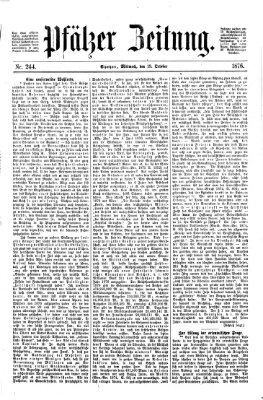 Pfälzer Zeitung Mittwoch 18. Oktober 1876