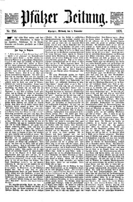 Pfälzer Zeitung Mittwoch 1. November 1876