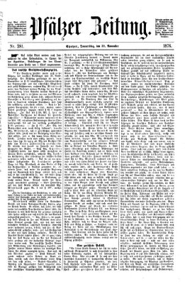 Pfälzer Zeitung Donnerstag 30. November 1876