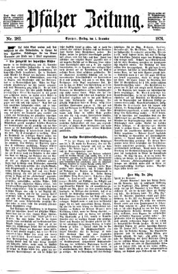 Pfälzer Zeitung Freitag 1. Dezember 1876
