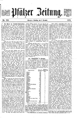 Pfälzer Zeitung Samstag 2. Dezember 1876