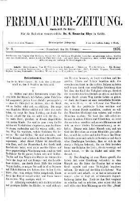 Freimaurer-Zeitung Samstag 26. Februar 1876