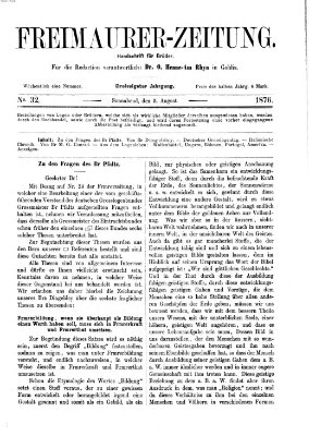 Freimaurer-Zeitung Samstag 5. August 1876