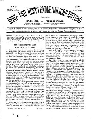 Berg- und hüttenmännische Zeitung Freitag 14. Januar 1876