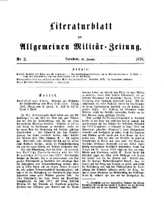 Allgemeine Militär-Zeitung Mittwoch 19. Januar 1876
