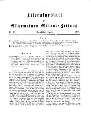 Allgemeine Militär-Zeitung Samstag 9. Dezember 1876