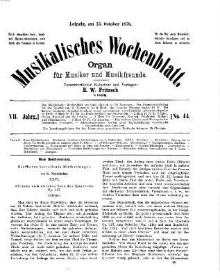 Musikalisches Wochenblatt Freitag 13. Oktober 1876
