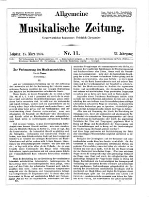 Allgemeine musikalische Zeitung Mittwoch 15. März 1876
