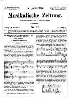 Allgemeine musikalische Zeitung Mittwoch 31. Mai 1876