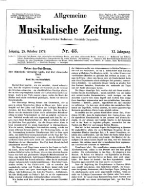 Allgemeine musikalische Zeitung Mittwoch 25. Oktober 1876